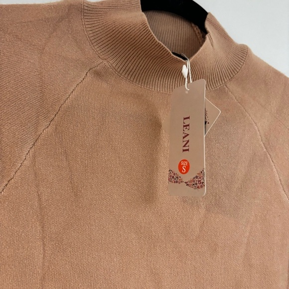 Mock Neck Ribbed Long Sleeve Bodycon Pullover Mini Sweater Dress - Picture 12 of 13